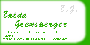 balda gremsperger business card